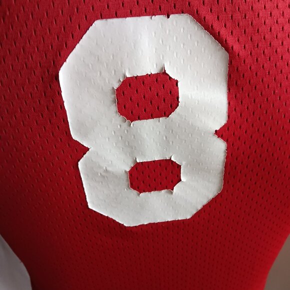 Men's Small Vintage T-shirt Single Stitch Mesh Ringer "8" 1980's Nylon USA Indy - Picture 6 of 7